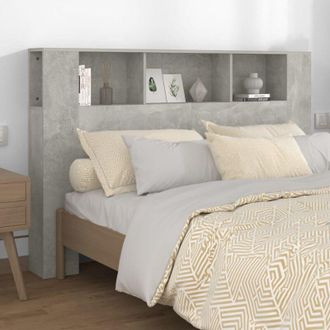 vidaXL Testiera con Scomparti Grigio Cemento 160x18,5x104,5 cm - Vidaxl