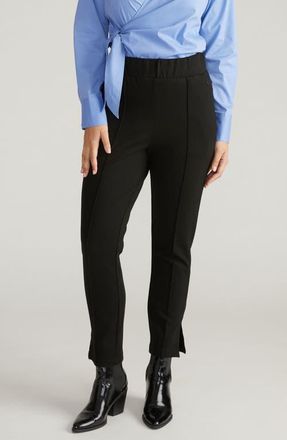 Universal Standard Pintuck Pull-On Skinny Ponte Pants in Black at Nordstrom, Size Xs