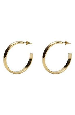 Argento Vivo 18K Gold Plate Sterling Silver Flat Edge Hoop Earrings at Nordstrom Rack