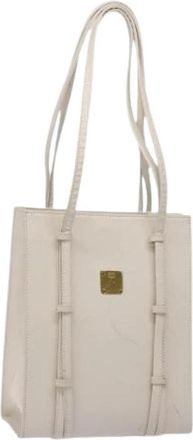 MCM Pre-owned Leren Schoudertas - Dames - Vintage Shopper - Wit - ONE Size - Leer - Vintage