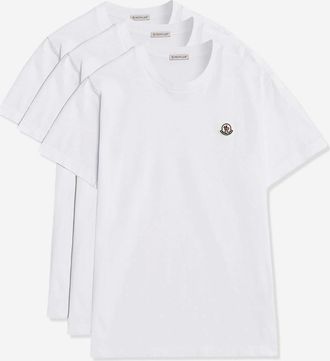 Moncler Mens 3 Pack Archive Logo T-Shirt White - Size: 42