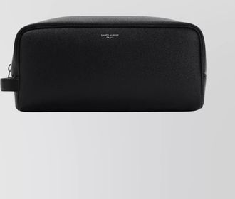 Saint Laurent calf leather logo beauty case