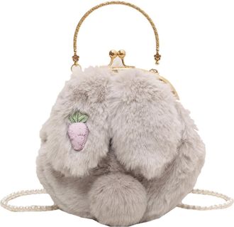 Generic Shoulder Bag - Shoulder Bag Cute Animal Bag | Cartoon Plush Purses, Cute Handbag for Women, Lovely Soft Animal Doll Bag, gray, Siehe Beschreibung