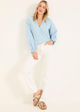 Fat Face FatFace Elise Ivory Wide Leg Jeans