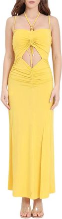 Simona Corsellini Long Ruched Dress - Yellow