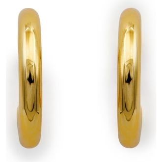 Black Suede Studio Classic Hoop Earring in Gold at Nordstrom