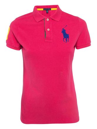 Ralph Lauren Pre-owned katoenen poloshirt met borduurwerk - Roze