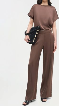 SIMKHAI Kyra Wide Leg Pant In Cocoa