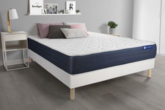 Actisom Somier blanco + colch&oacute;n con espuma viscoel&aacute;stica 120 x 195