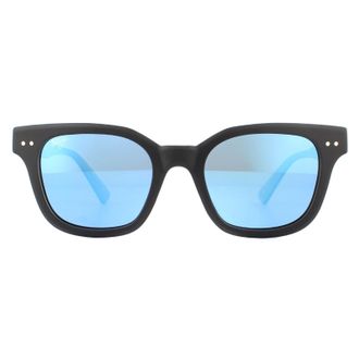 Maui Jim Vierkante Unisex Zwart met Grijs Blauw Hawaii Gepolariseerde Zonnebril