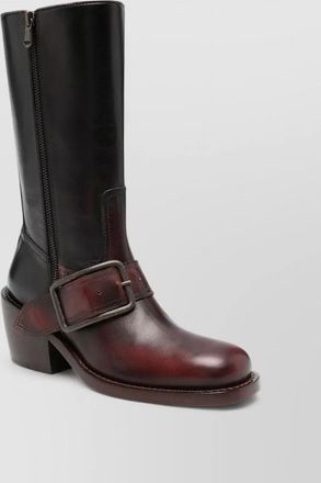 Dries Van Noten leather square toe boots