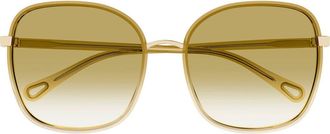 Chlo&eacute; 56mm Gradient Square Sunglasses in Beige at Nordstrom