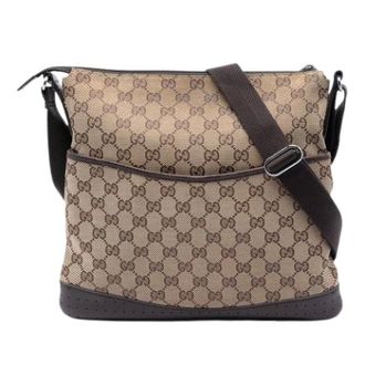 Gucci Pre-owned Cross Body Bags, female, Beige, Size: ONE SIZE Pre-owned Canvas Crossbody Bag
