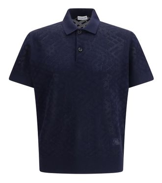 Burberry Blue Shirt Collar Polo