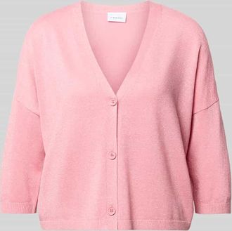 Comma Relaxed Fit Cardigan aus Viskose-Mix in Strick-Optik in Pink, Gr&ouml;&szlig;e XL