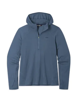 Stio | Mens Trax Power Grid Half Zip Hoodie, Size Extra Large in Vintage Indigo