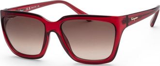 Ferragamo Womens SF1018S-655 SF1018S 59 655 Fashion Sunglasses - Red - One Size