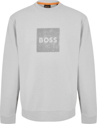 HUGO BOSS Heren Stitch Crew Hals Sweatshirt (Grijs)