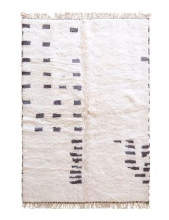 AFK Living Alfombra bereber marroqu&iacute; de pura lana blanca 157 x 240 cm
