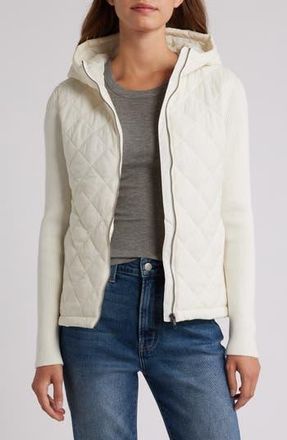 Liverpool L.A. Quilted Front Hooded Jacket in Porcelain at Nordstrom Rack, Size Small
