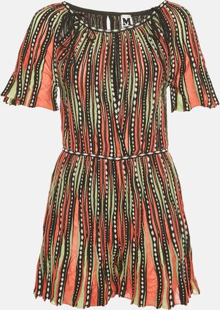M Missoni Multicolor Patterned Knit Neck Tie Detail Playsuit