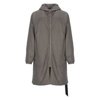 Rick Owens Jassen, Heren, Grijs, L, Leer, Sealed Windbreaker