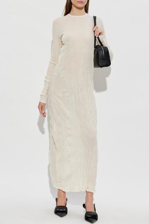 Toteme Dress With Long Sleeves, Womens, Cream