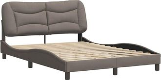 vidaXL Cama Sin Colch&oacute;n Tela Gris Taupe 140x200 Cm Vidaxl