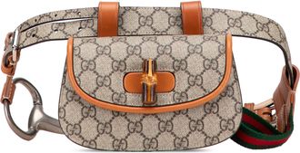 Gucci Pre-owned Womens Bamboo Belt Bag Classic Gg - Tan Textile - One Size
