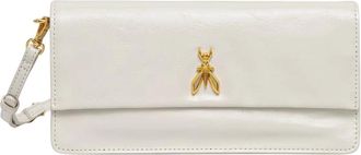 Patrizia Pepe Logo-plaque Clutch Bag - Dames - Schoudertassen - Wit - ONE Size - Leer - Tassen