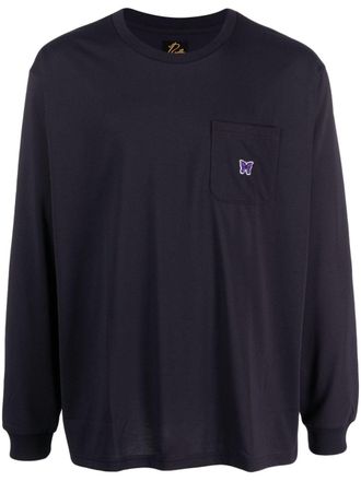 Needles logo-appliqu&eacute; long-sleeve T-shirt - Purple
