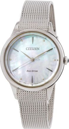 Citizen L Series Eco-Drive Mother of Pearl Dial Ladies Watch EM1150-86D