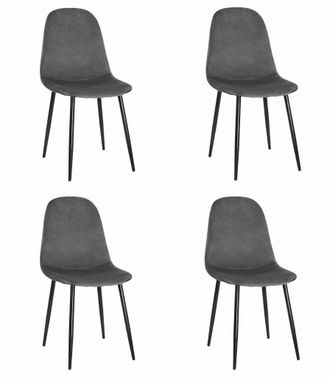 OEM Silla Como - Terciopelo Gris Oscuro X 4