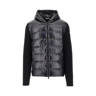 Moncler Padded nylon and knit cardigan Man XL