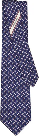 Ferragamo Cravatta in seta con stampa - Blu