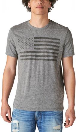 Lucky Brand US Flag Graphic Tee in Grey at Nordstrom, Size Xx-Large