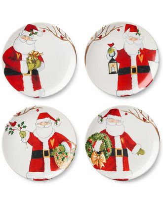 Certified International Santa Delight Set Of 4 Dinner Plates