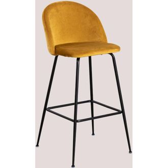 Sklum Sklum - Confezione da 4 sgabelli alti in velluto Kana Design Mostarda Nero