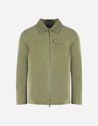 Lyle & Scott Mens Lyle & Scott Twill Lichen Green Overshirt Jacket - Tan - Size: 40/Regular