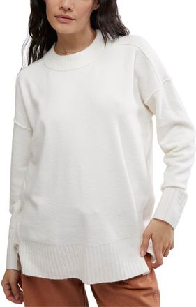 Free People Phoebe High-Low Tunic Sweater in Stark White at Nordstrom, Size Small