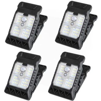 OEM Paquete De 4 Luces Solares Con Clip (11,2 Cm) - Resistentes Al Agua Con Sensor De Movimiento - Iluminaci&oacute;n Para Vallas, &Aacute;rboles, Patios Y Caminos - Ef