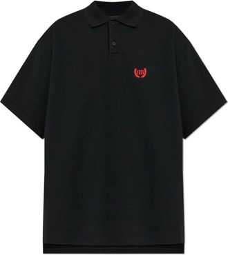Balenciaga Laurel Classic Oversized poloshirt met korte mouwen - Heren - Polos - Zwart - L - Katoen - Tops