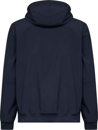 Stone Island Mens Hooded Jacket Soft Shell-R Blue Polyester Bomber