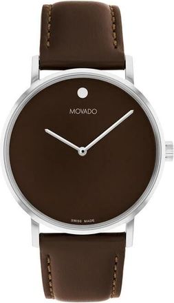 Movado Signature Quartz Cocoa Museum Dial Mens Watch 0608099