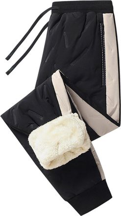 Generic Waterproof Trousers Womens Winter Warm Fleece Lined Overtrousers Comfy Soft Thicken Wool Thermal Lounge Pants Plus Size Work Trousers Hiking Outdoor J