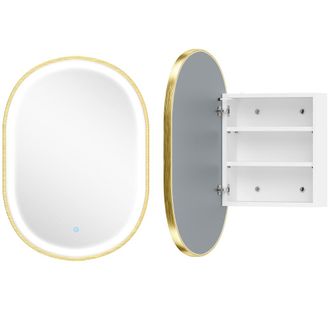 HOMCOM Armario con espejo 50x14.5x70 cm oro