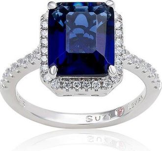Suzy Levian Suzy Levian Silver Cz Cocktail Ring