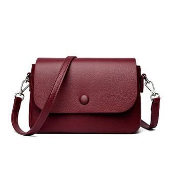 Generic Compatible For Genuine Leather Women Shoulder Crossbody Bags Womens Totes Handbags(Dark Red)