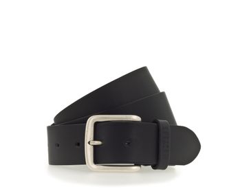 Mustang Lederg&uuml;rtel MUSTANG, Herren, Gr. 120, schwarz, Rindsleder, unifarben, G&uuml;rtel Lederg&uuml;rtel, Klassische Dornschliesse in leichter Used-Optik, 4 cm