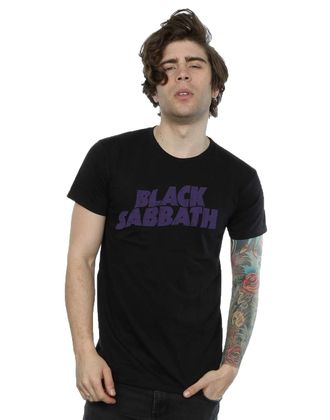 Black Sabbath Mens Distressed Logo T-Shirt Large Black